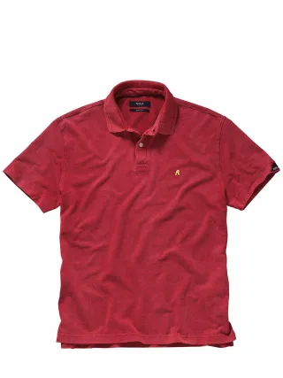 Replay Herren Marble-Dyed-Polo Rot 100 % Baumwolle