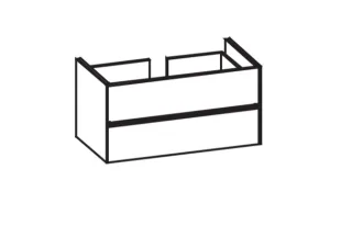 Artiqua 116 Waschtischunterschrank, Eiche Weiß quer NB, 116-WU2L-AC08-7186-440 116-WU2L-AC08-7186-440