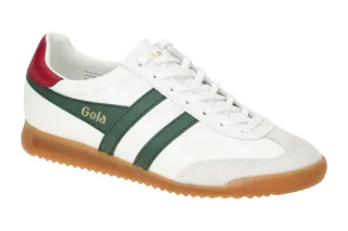 Gola CMB622WN Torpedo Leather Herren Sneaker Wei?/Gr?n/Rot - Flache Schn?rschuhe