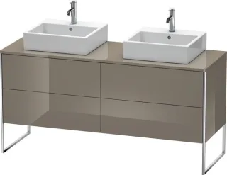 Duravit XSquare Konsolenwaschtischunterbau bodenstehend Flanell Grau Hochglanz 1600x548x778 mm - XS4 XS4927B8989