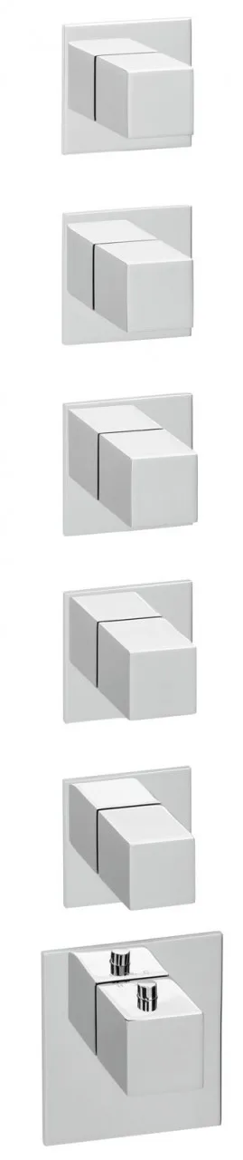 Herzbach Logic XL 5 Farbset 6 Blenden eckig 6 Griffe eckig Chrom, 11.525010.2.01 11.525010.2.01