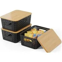 GLIESE Aufbewahrungsbox Kartoffel Aufbewahrungsbox mit Bambusdeckel Küche Aufbewahrung (3 St)