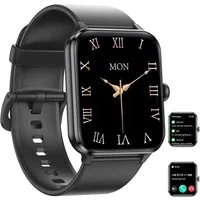 IOWODO Smartwatch Damen Herren 2026,350mAh (6 Tage), 1,85" HD,Bluetooth Anruf Smartwatch (1.85 Zoll, IOS/Android) Smartwatch Damen Herren,Smart Watch für Android iOS( 2 Armband) , mit Wechselband aus weichemSilikon und Ladekabel, Telefon,App-Fitnessk