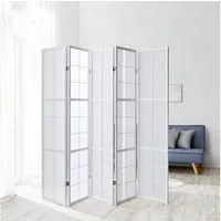 Homestyle4u Paravent Raumteiler Holz Trennwand Weiß Indoor Hochzeit Sichtschutz (5 St., 5-teilig), faltbar