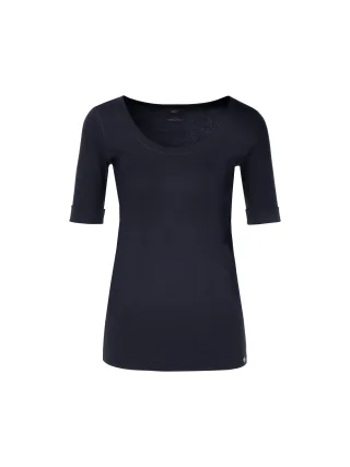Marc Cain Essentials - Hochwertiges Basic-Shirt midnight blue - Gr. - 44