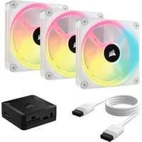 iCUE LINK QX120 RGB 120-mm-PWM-Lüfter, Gehäuselüfter weiß, Starter-Kit, 120 mm