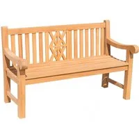 TPFGarden Gartenbank Florence-XL, Teak-Holz Garten Bank Sitzbank massiv Teakbank edel Breite 120cm
