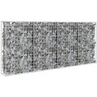 vidaXL Gabionenzaun, Gabionenwand mit Abdeckung Verzinkter Stahl 200×20×85 cm