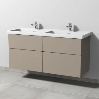 Sanipa 3way Waschtischunterbau zu Villeroy & Boch Subway 3.0 Waschtisch mit 4 Auszügen, Sandgrau-Mat SF85167