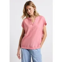 STREET ONE Kurzarmbluse Split Neck