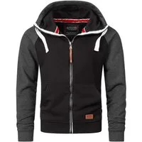 Alessandro Salvarini Sweatjacke Herren mit Kapuze – Zip Hoodie Baumwolle Bequeme Sweatjacke mit Reißverschluss und Kordelzug