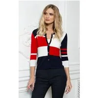 Passioni Cardigan im Color Block-Design