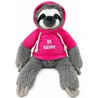 soma Kuscheltier Faultier Kuscheltier grau XXL 40 cm Faultier Plüschtier Be Happy Pink (Set, 1-St., Geschenk-Set), Stofftier Sale Geschenke für Mädchen Jungen Kinder Babys spielen