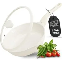 Moritz & Moritz Bratpfanne Multipfanne mit Deckel, creme, Aluminium (Set), antihaft