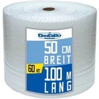 DanDiBo Schutzfolie Luftpolsterfolie 50 cm x 100 m 60 my Stark Polsterfolie Umzugsfolie