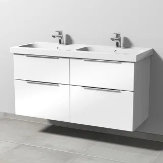 Sanipa 3way Waschtischunterbau zu Geberit iCon Light Waschtisch mit 4 Auszügen, Weiß-Glanz UF57778