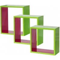 bhp Regal, Design Regal 3 teilig MDF hellgrün hochglanz pink Mädchen Dekoration