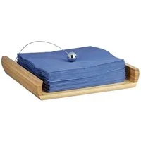 relaxdays Serviettenhalter Bambus mit Beschwer, Bambus