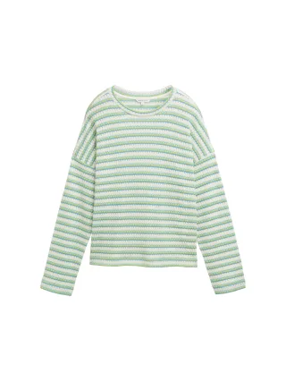 Denim Tom Tailor - Sweatshirt mit Streifenmuster light multicolor stripe - Gr. - M