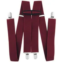 axy Hosenträger Herren Hosenträger 4 Stabile Clips H-Form einfarbig 3,5cm Breit verstellbar und elastisch 120cm Lang