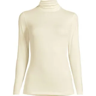 Stretch-THERMASKIN-Oberteil mit Rollkragen für Damen in Petite-Größe, Damen, size: petite, Schwarz, Elasthan/Polyester-Mischung, by Lands' End