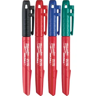 Milwaukee INKZALL™ Permanentmarker mit Keilspitze coloured - 4 stück blau/rot/grün - 48223106