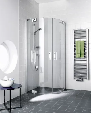 Kermi Viertelkreis Filia XP P50 1000x2000, silber hochglanz, ESG klar, FXP5010020VAK FXP5010020VAK
