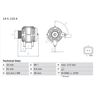 Bosch Lichtmaschine 110A Renault Megane 2 Scenic 2