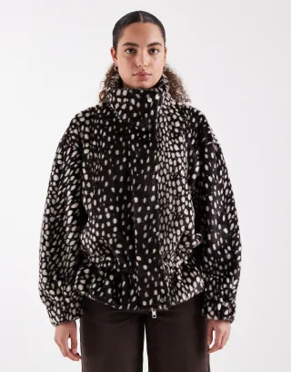 topshop - TSGAIL HIGH NECK CINCH JACKET OTW Chocolate Brown - Gr. - M