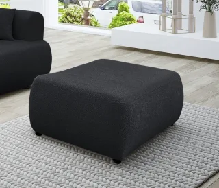 Polsterhocker Designerhocker Hocker ANIKE in Stoff Now or Never Schwarz