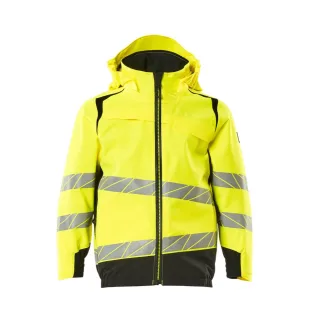 MASCOT Hard Shell Jacke für Kinder ACCELERATE SAFE Hi-vis Gelb / Schwarz 128 - 19901-449-1709-128