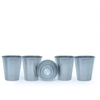 Intirilife Becher, 5-tlg., Edelstahl, Camping Outdoor Metall Becher Tasse