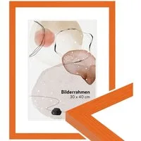 WANDStyle Bilderrahmen H300, Oranger Bilderrahmen 30x40 Holz, Moderner Fotorahmen Orange 30x40 cm