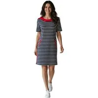 Estefania for woman Sommerkleid 198-5200 im Marine-Look mit roter Blende Kontrastblende