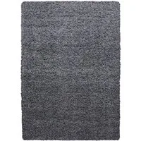 Teppium Teppich Unicolor - Einfarbig, Rechteckig, Höhe: 30 mm, Teppich Wohnzimmer Shaggy Einfarbig Grau Modern Flauschig Weiche