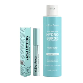 Wasserfeste Wimpernlifting-Mascara + Hyaluronsäure Hydro Surge Gel-Reiniger 100ml