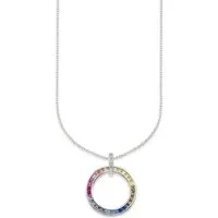 Bruno Banani Kette mit Anhänger Schmuck Geschenk Silber 925 Halsschmuck Halskette Regenbogen, mit Zirkonia (synth)