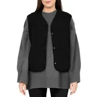Reichstadt Plüschweste Damen Relaxed Fit Teddy Weste 25RSW098 (1-tlg) Modische ärmellose Jacke in angesagter Teddy-Optik