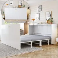 Flieks Schrankbett Klappbett 140x200cm mit Matratze & Rollen