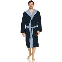 Vossen Bademantel Poppy, ideal für Sauna & Spa, Hotelbademantel, Morgenmantel, Langform, Microfaser-Walkfrottee, Kapuze, Gürtel, Doubleface Optik