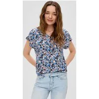 s.Oliver Kurzarmbluse Bluse Viskosebluse mit V-Ausschnitt