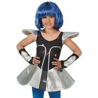 Funny Fashion Kostüm Space Girl 'Leia' für Mädchen - Silber Metallic