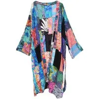 Guru-Shop Kimono Individueller Patchwork Sommer Kimono aus Batik.., alternative Bekleidung