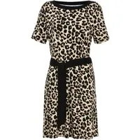 Ringella Sommerkleid mit Animal-Print und Bindegürtel Allover-Animalprint