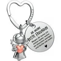 FABACH Schlüsselanhänger Schutzengel Star in Charms Größe mit Gravur "Beste Freundin"