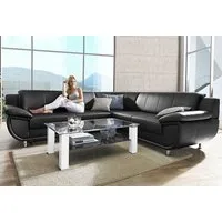 TRENDMANUFAKTUR Ecksofa Rondo wahlweise mit Schlaffunktion, bequeme Armlehnen, L-Form, wahlw.mit Federkern, Füße chromfarben, Unser Dauertiefpreis