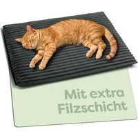 Knupis Tierdecke Selbstheizende Wärmedecke Hund & Katze – Thermodecke Grau ohne Strom, Rutschfest & Geräuschlos – Waschbare Thermodecke Grau Weich