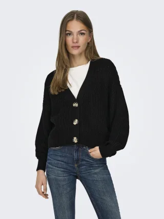 JDY - JDYJUSTY L/S SHORT CARDIGAN KNT NOOS black - Gr. - XL