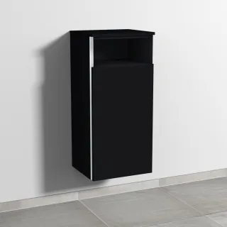 Sanipa 3way Mittelschrank mit 1 Tür und 1 offenem Fach, Schwarz-Matt, BS13508 BS13508