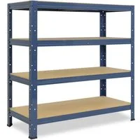 shelfplaza Schwerlastregal HOME, 90x40x30cm blau, 4 Böden, Kellerregal, Garagenregal, Steckregal